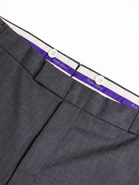 Ralph Lauren Purple Label Men’s Gray Wool Dress Trousers Hand Tailored 39x30